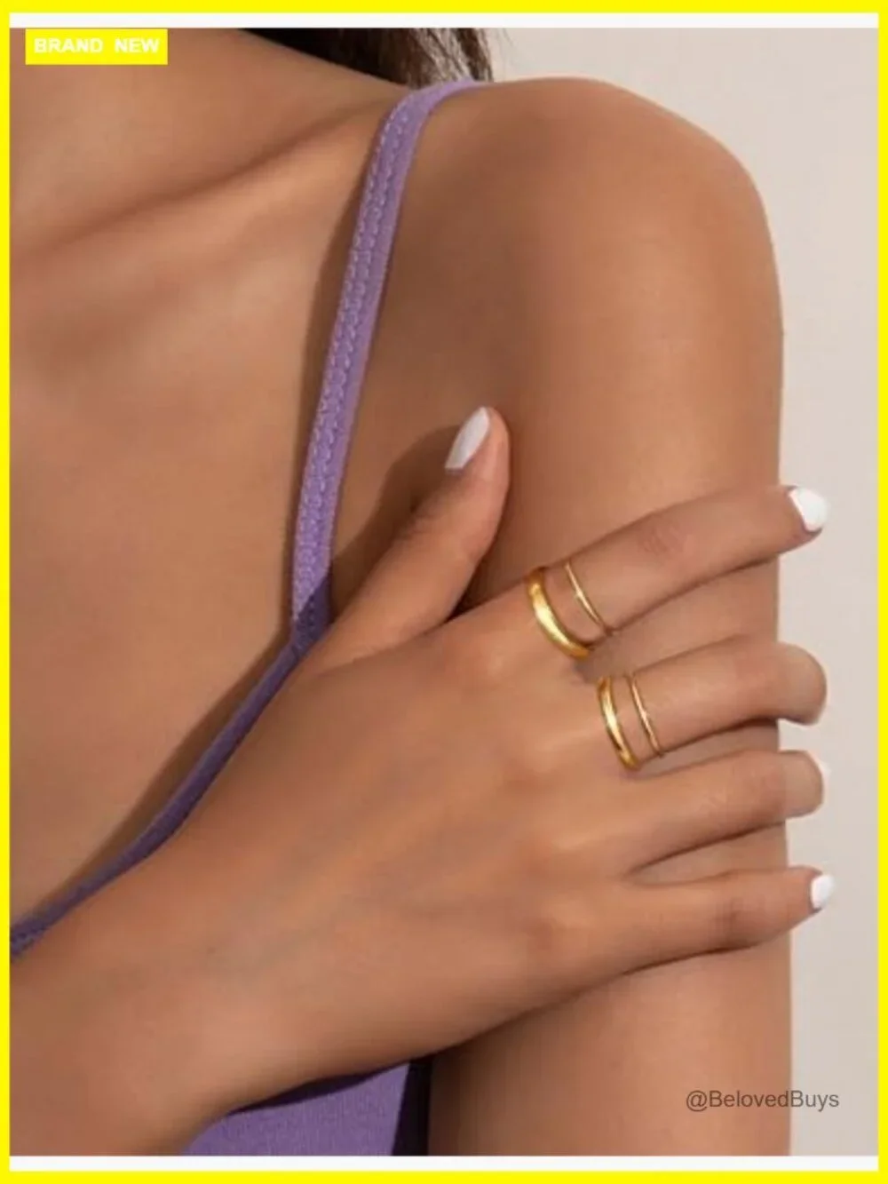 Stackable Thin Gold Filled Rings Set 4pcs 1-5mm Stacking Band